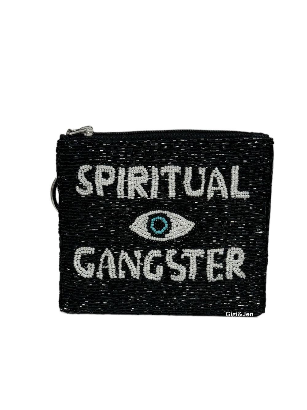 Gigi Spiritual Ganster Small Pouch Key Ring Evil Eye Design Black/White New